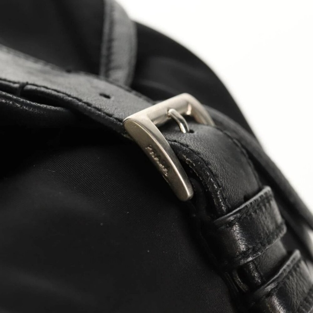 PRADA Backpack Nylon Leather Black Silver Auth - Picture 9 of 16